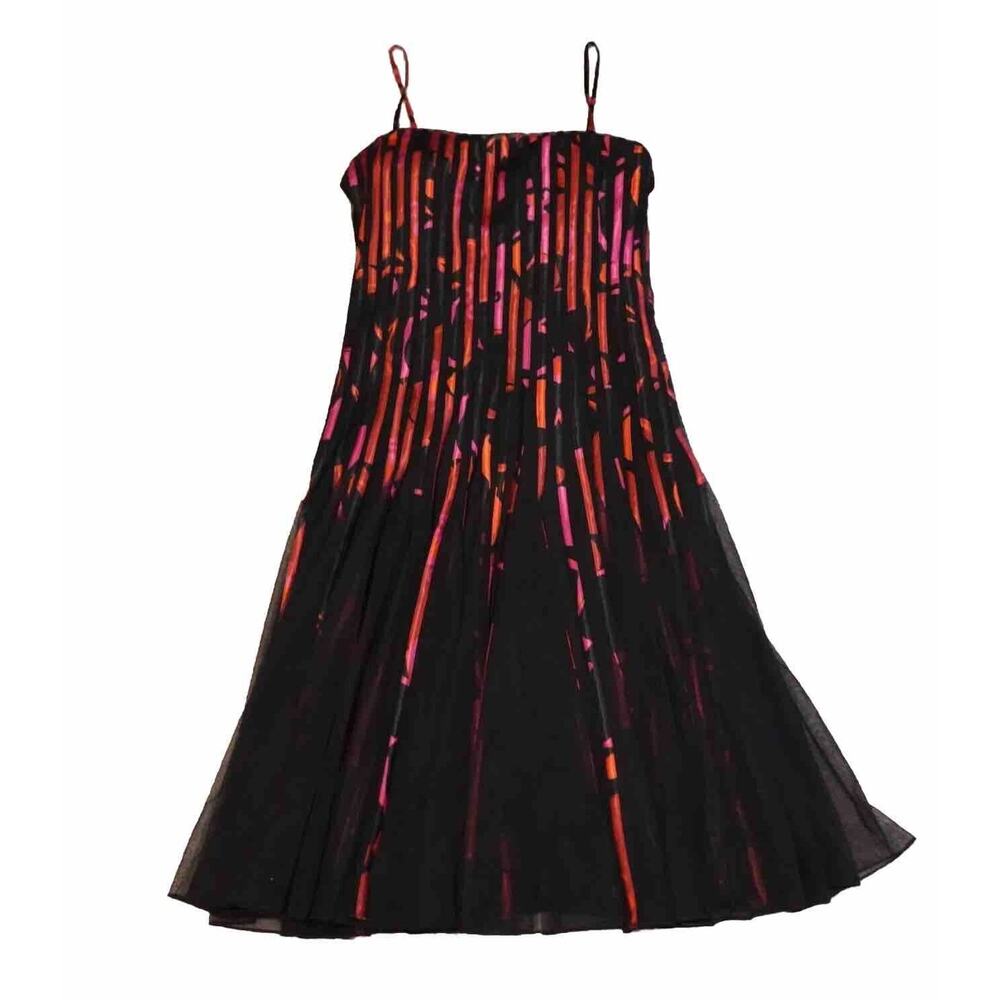 JS Collections‎ Women 12P Dress multi color black combo Ribbon Trim Mesh